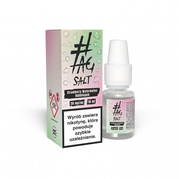 (6) Liquid #TAG Salt 10ml Strawberry Watermelon Bubblegum 20mg